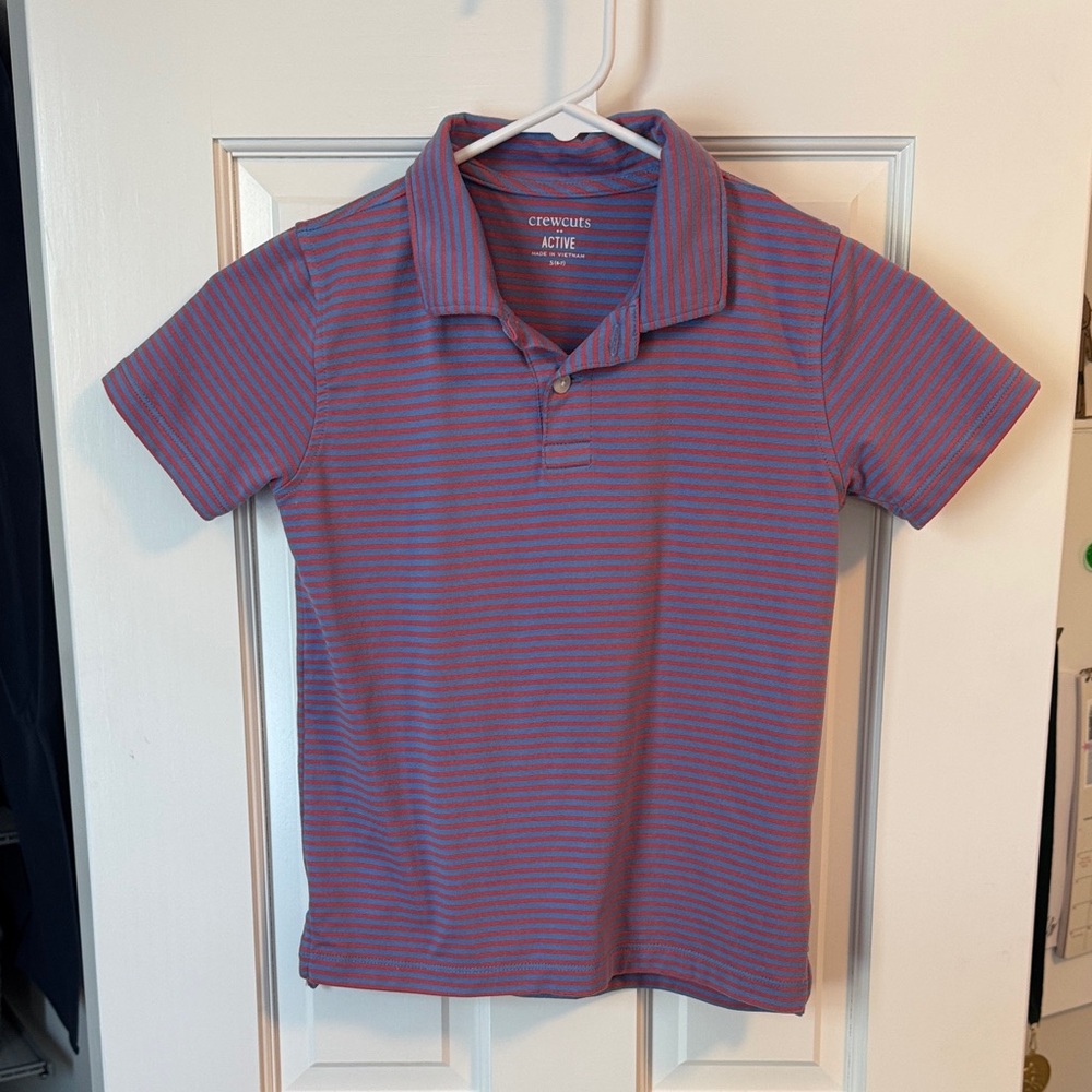Crewcuts Purple and Blue Striped Polo Shirt